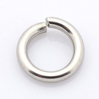 304 Stainless Steel Open Jump Rings, Stainless Steel Color, 7x1.3mm, Inner Diameter: 4.4mm