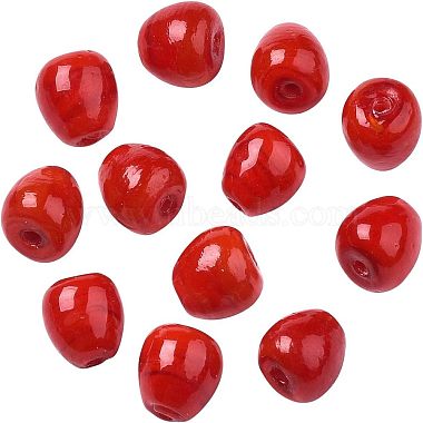 Red Fruit Lampwork Beads