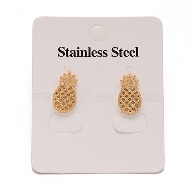304 Stainless Steel Textured Ear Studs(EJEW-L122-02)-2