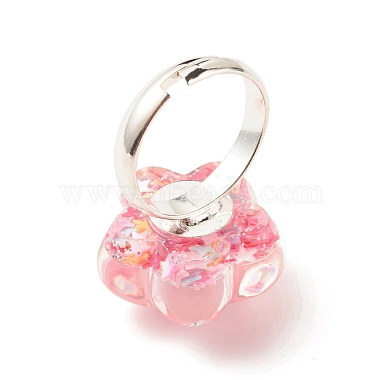 3D Resin Flower with Star Adjustable Ring(RJEW-JR00456)-6