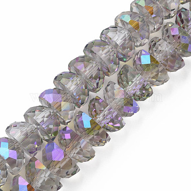 Violet Half Round Glass Beads