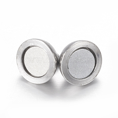 304 Stainless Steel Magnetic Clasps with Loops(STAS-K006-5.5mm-04C)-3