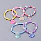 Eco-Friendly Handmade Polymer Clay Heishi Beads Kids Stretch Bracelets(BJEW-JB04345)-1