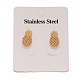 304 Stainless Steel Textured Ear Studs(EJEW-L122-02)-2