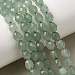 Natural Green Aventurine Beads Strands, Faceted, Rice, 6~6.5x5~6mm, Hole: 1.2mm, about 58~62pcs/strand, 14.57''~14.76''(37~37.5cm)(G-K376-F14-01)