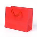 Kraft Paper Bags, with Handles, Gift Bags, Shopping Bags, Rectangle, Red, 18x22x10.2cm(AJEW-F005-04-A)