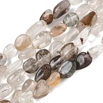 Natural Multicolor Lodolite Quartz Garden Phantom Quartz Beads Strands, Tumbled Stone, Nuggets, 6~14x6~8x4~6mm, Hole: 1mm, about 20~24pcs/strand, 7.09~7.48''(18~19cm)(G-C286-A27)