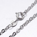 Anti-Tarnish Rhodium Plated 925 Sterling Silver Cable Chains Necklaces, with Spring Ring Clasps, Platinum, 24 inch(61cm), 1.9mm(NJEW-M157-40C-24)