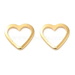 Brass Linking Rings, Heart, Cadmium Free & Lead Free, Real 24K Gold Plated, 8.5x9.5x1mm, Inner Diameter: 5x7mm(KK-F907-04G)