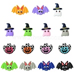 15Pcs 15 Styles Halloween Theme Silicone Focal Beads, Mixed Color, 21.5~30.5x20~36.5mm, 1pc/style(SIL-CJ0002-05)