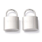 Non-Tarnish 304 Stainless Steel Pendants, PadLock, Stainless Steel Color, 24x14.5x5mm, Hole: 8.5x8.5mm(STAS-J036-003C-P)