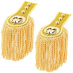 Polyester Tassel Epaulettes, Shoulder Badges, with Star Alloy Findings, Gold, 280x150x10mm(AJEW-WH0314-704B)