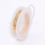 Round Copper Wire for Jewelry Making, Light Gold, 0.6mm, about 20m/roll(CWIR-WH0001-0.6mm-07)