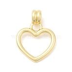 Brass Pendants, Heart Charms, Rack Plating, Long-Lasting Plated, Lead Free & Cadmium Free, Real 18K Gold Plated, 22.5x16.5x6mm, Hole: 3.5mm(KK-L262-18G)