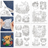 4 Sheets 11.6x8.2 Inch Stick and Stitch Embroidery Patterns, Non-woven Fabrics Water Soluble Embroidery Stabilizers, Fox, 297x210mmm(DIY-WH0455-083)