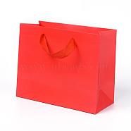 Kraft Paper Bags, with Handles, Gift Bags, Shopping Bags, Rectangle, Red, 18x22x10.2cm(AJEW-F005-04-A)