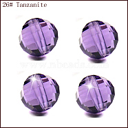 Imitation Austrian Crystal Beads, Grade AAA, Faceted, Round, Medium Purple, 10mm, Hole: 0.9~1mm(SWAR-F079-10mm-26.1)