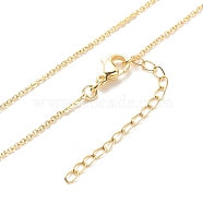 Brass Cable Chains Necklace for Women, Cadmium Free & Lead Free, Real 18K Gold Plated, 17.44 inch(44.3cm)(NJEW-P265-08G)