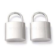 304 Stainless Steel Pendants, PadLock, Stainless Steel Color, 24x14.5x5mm, Hole: 8.5x8.5mm(STAS-J036-003C-P)