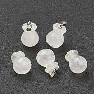 Natural Quartz Crystal Pendants, with Platinum Brass Findings, Lucky Bag, 20.5x13mm, Hole: 2.5x6mm(G-F705-02H-P)