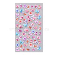 5D Watermark Slider Gel Nail Art, Butterfly & Flower Nail Art Stickers Decals, for Nail Tips Decorations, Light Salmon, 105x60mm(MRMJ-R109-Z-D4338)