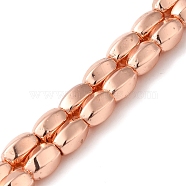 Electroplated Synthetic Magnetic Hematite Beads Strands, Twist Oval, Rose Gold Plated, 9x6.5~7mm, Hole: 1.2mm, about 43pcs/strand, 16.14''(41cm)(G-Q1009-G02-01RG)