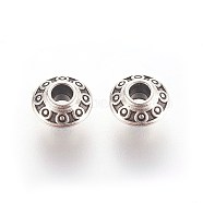 Tibetan Style Alloy Spacer Beads, Bicone, Antique Silver, Lead Free & Cadmium Free & Nickel Free, 6.5x3.5mm, Hole: 2mm(X-LF0725Y-NF)