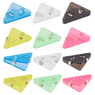 AHADERMAKER 24Pcs 6 Colors Plastic Bulldog Binder Clips, Triangle with Iron Findings, for Office School Supplies, Mixed Color, 30x52x19mm, 4pcs/color(TOOL-GA0001-63)