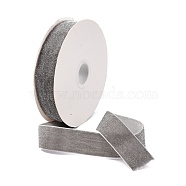 10 Yards Flat Polyester Velvet Ribbon, Silver Glitter Ribbon, for DIY Jewelry Making, Dark Gray, 1 inch(25~26mm)(OCOR-C004-05C)