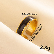 Fashionable Enamel Open Cuff Ring, Simple Stainless Steel Jewelry for Women(GS8271-3)