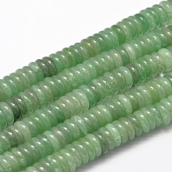 Flat Round/Disc Natural Green Aventurine Bead Strands, 8x3mm, Hole: 1mm, about 119~126pcs/strand, 15 inch(G-L405-07-8mm)