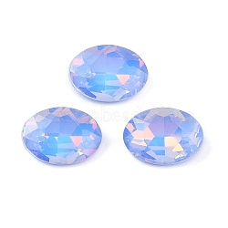 Glass Cabochons, Faceted, Oval, Cornflower Blue, 14x10x5mm, 36pcs/set(GLAA-N0028-06B)