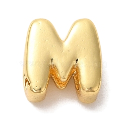 Rack Plating Brass Pendants, Letter Charms, Cadmium Free & Lead Free, Long-Lasting Plate, Real 18K Gold Plated, Letter M, 8x7x4mm, Hole: 2mm(X-KK-L220-001G-M)