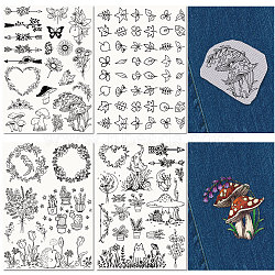 Non-Woven Embroidery Aid Drawing Sketch, Rectangle, Mixed Shapes, 297x210mmm, 4pcs/set(DIY-WH0538-014)