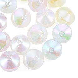 Rainbow Iridescent Plating Acrylic Beads, Glitter Beads, Bicone, Mixed Color, 14x11mm, Hole: 2mm(OACR-N010-056)