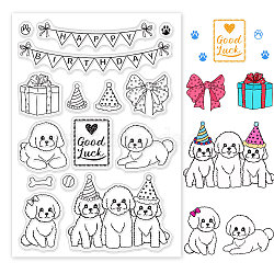 PVC Plastic Stamps, for DIY Scrapbooking, Photo Album Decorative, Cards Making, Stamp Sheets, Dog Pattern, 16x11x0.3cm(DIY-WH0167-56-443)