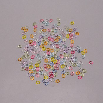 Transparent Plastic Open Link Rings, Quick Link Connector, for DIY Eyeglasses Chain, Oval, Mixed Color, 10x8x3mm, Inner Diameter: 6x3.5mm, about 500pcs/bag