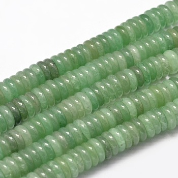Flat Round/Disc Natural Green Aventurine Bead Strands, 8x3mm, Hole: 1mm, about 150pcs/strand, 15.5 inch