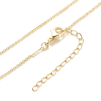 Brass Cable Chains Necklace for Women, Cadmium Free & Lead Free, Real 18K Gold Plated, 17.44 inch(44.3cm)