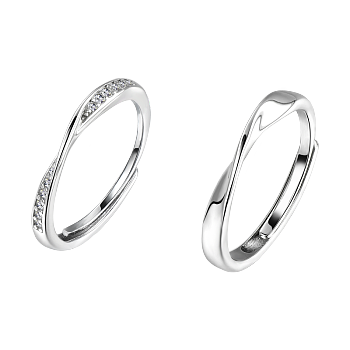 S925 Silver Mobius Couple Rings, Infinite Love Unique Design