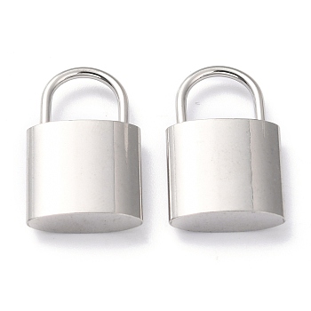 304 Stainless Steel Pendants, PadLock, Stainless Steel Color, 24x14.5x5mm, Hole: 8.5x8.5mm