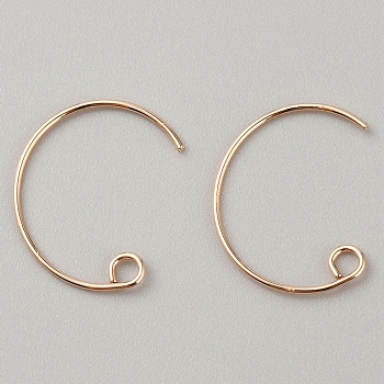 Brass Earring Hooks, Ear Wire, Golden, 19x18x1mm, Hole: 2.3mm