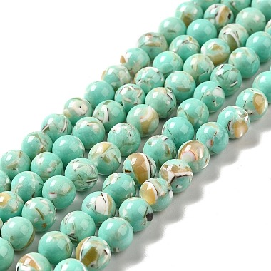 Synthetic Turquoise and Sea Shell Assembled Beads Strands(G-D482-01D-08)-2