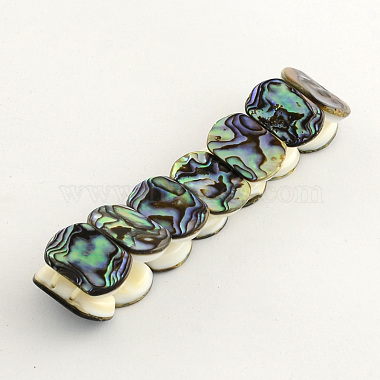 Rectangle Abalone Shell/Paua ShellStretch Bracelets(BJEW-Q002-03)-2