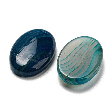 Natural Striped Agate/Banded Agate Cabochons(G-B050-03)-2