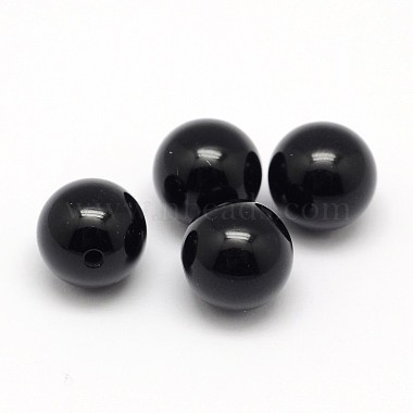 6mm Black Round Black Agate Beads