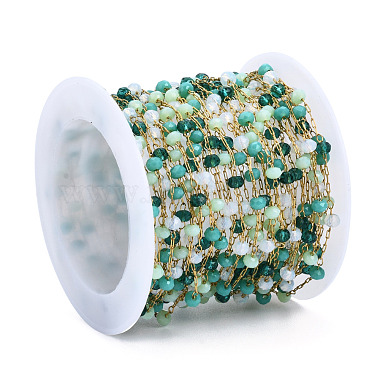 Chaînes de perles rondes à facettes de verre(CHS-N003-07)-2