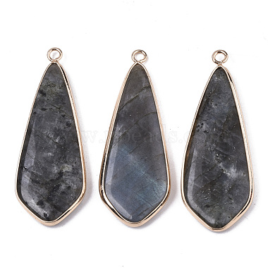 Light Gold Teardrop Labradorite Pendants