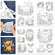 4 Sheets 11.6x8.2 Inch Stick and Stitch Embroidery Patterns(DIY-WH0455-083)-1