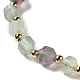 Faceted Natural Fluorite Stretch Beaded Bracelets(BJEW-P318-01G-01)-3